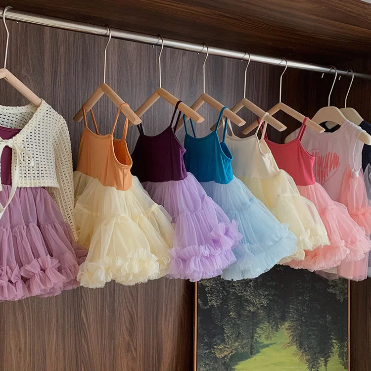 Baby Kid Girls Solid Color Dresses Wholesale 230330272