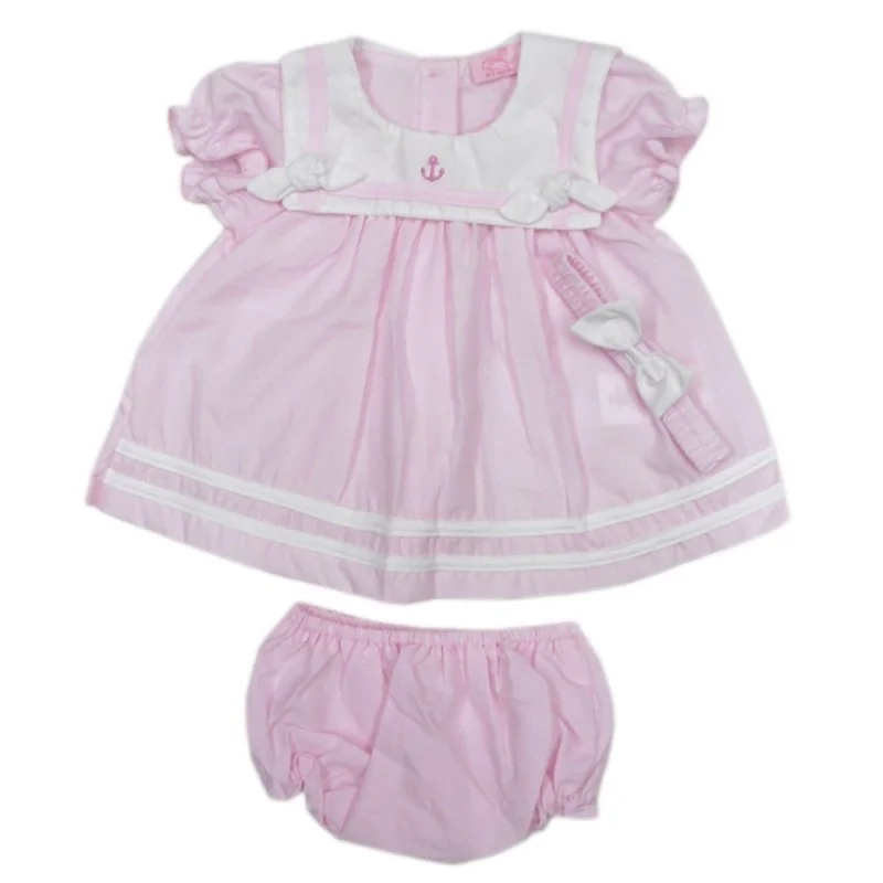 Baby Girls Sailor Dress, Pant & Headband Set (6-24 Months)-T20227B