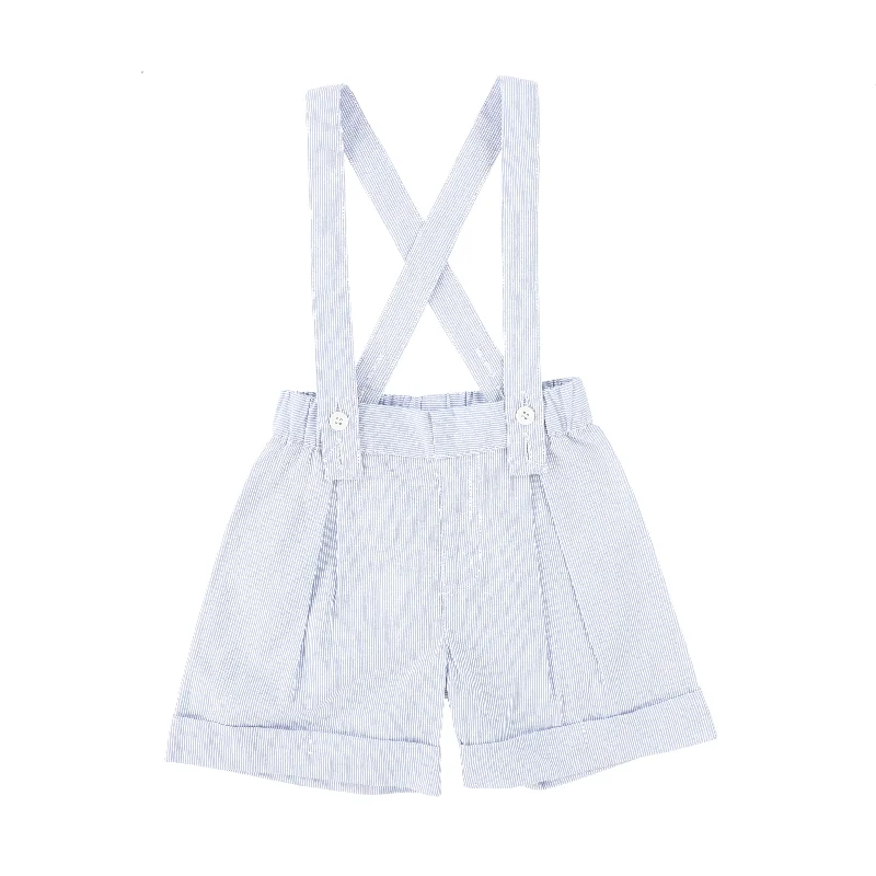 BACE COLLECTION LIGHT BLUE THIN STRIPED SUSPENDER SHORTS [FINAL SALE]