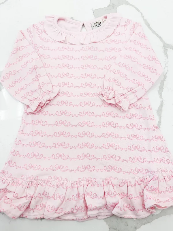 Bow Print Ruffle Dress