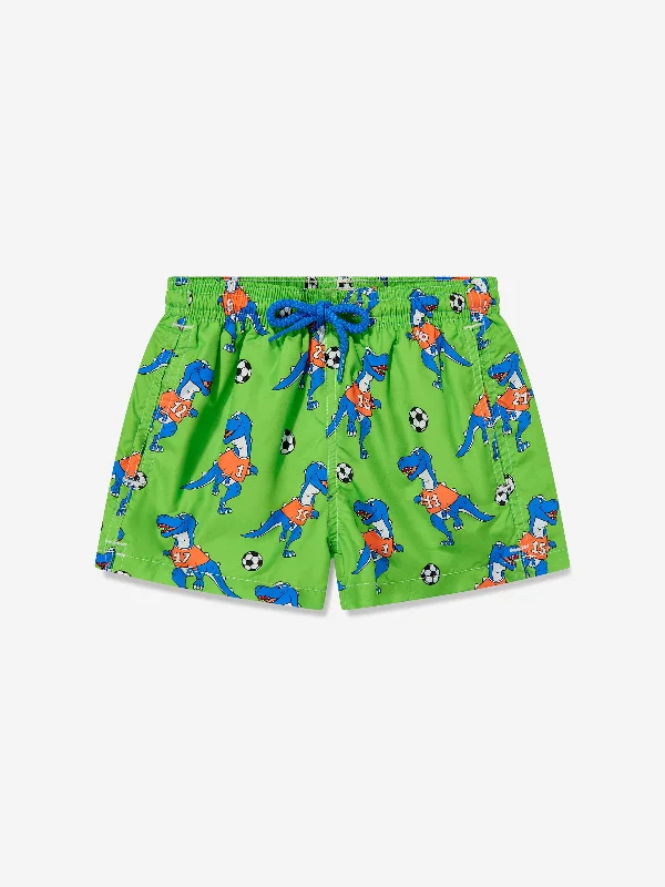 MC2 Saint Barth Boys Dino Football Swim Shorts in Green