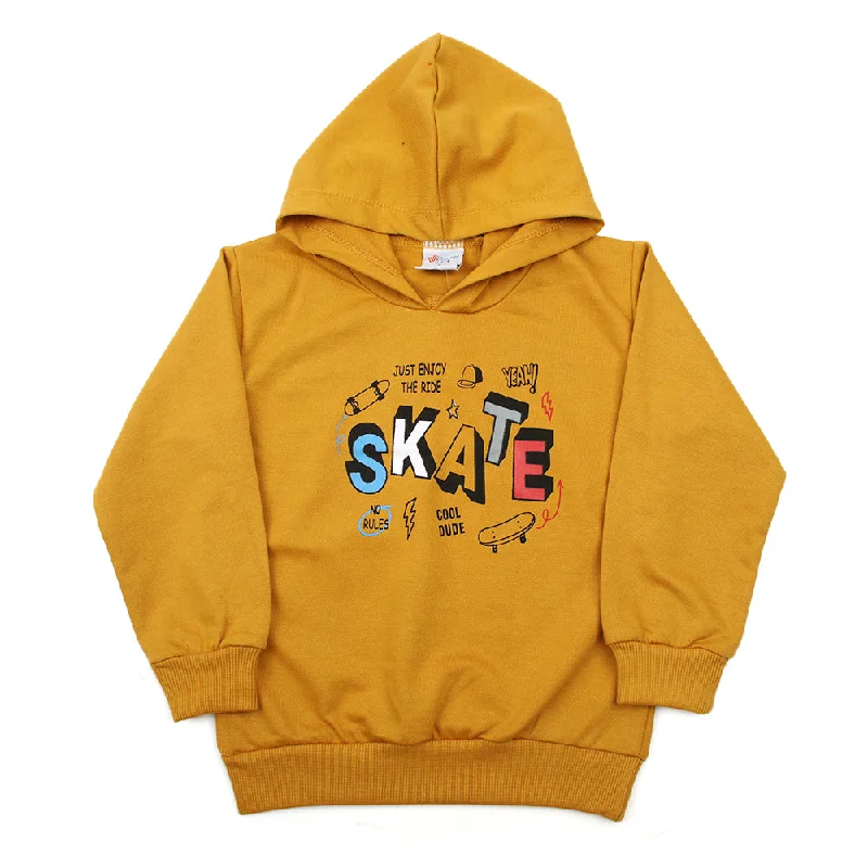 Boys Full Sleeves Hoodie T-Shirt - Mustard