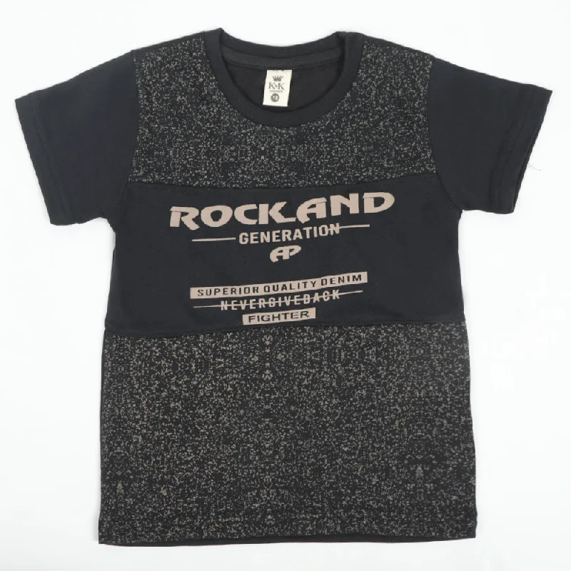 Boys Half Sleeves T-Shirt - Black