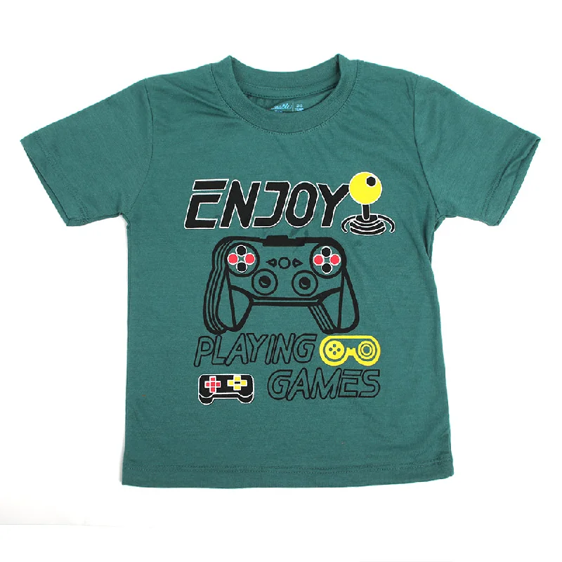 Boys Half Sleeves T-Shirt - Green