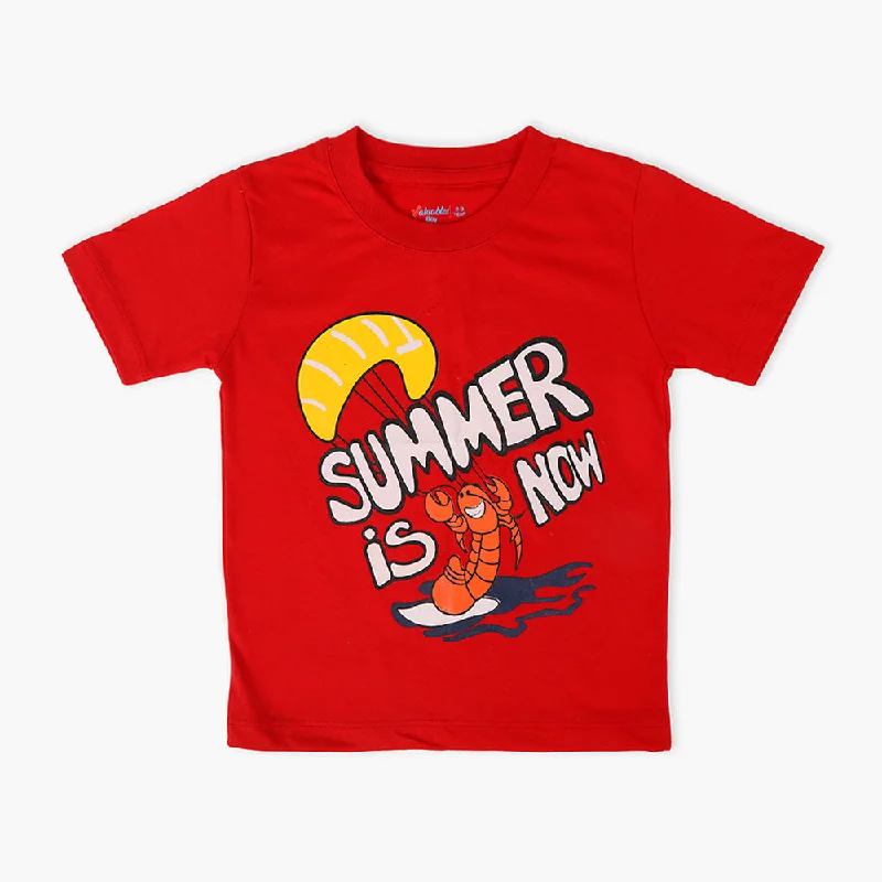 Boys Half Sleeves T-Shirt - Red