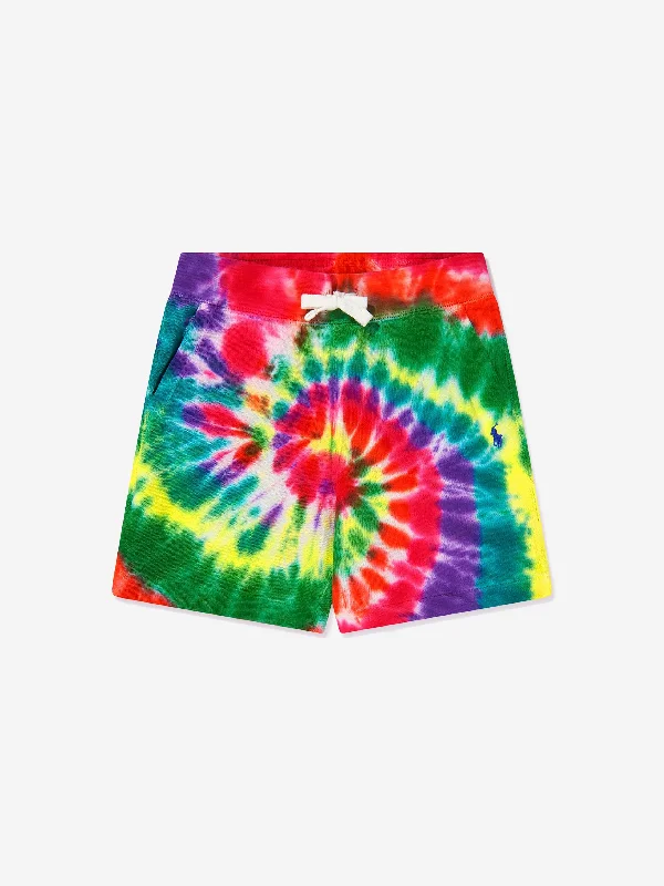 Ralph Lauren Boys Rainbow Tie Dye Shorts in Multicolour