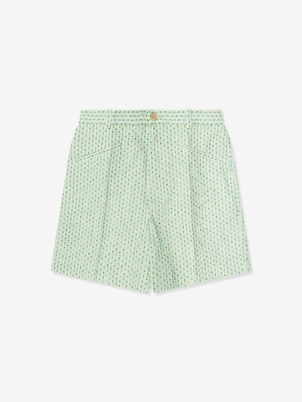 Gucci Boys Striped Bermuda Shorts in Green