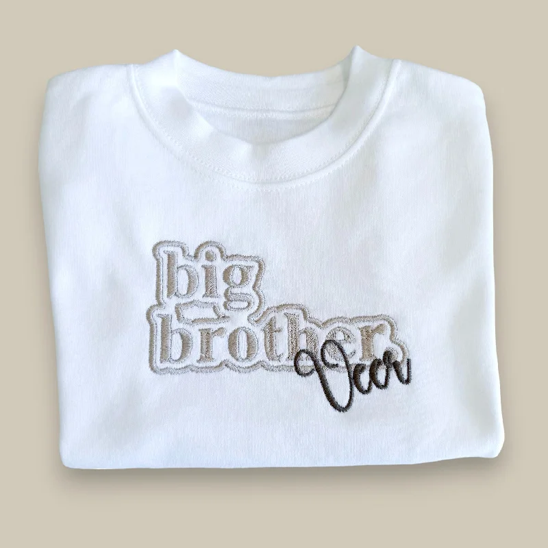 Bubble Sibling Embroidered Personalised White T-Shirt
