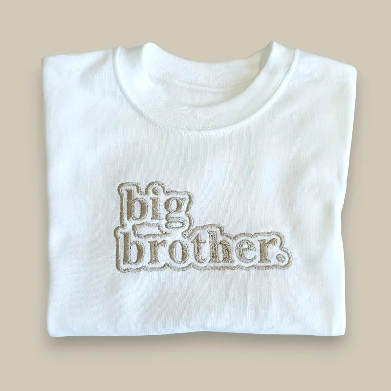 Bubble Sibling Embroidered White T-Shirt