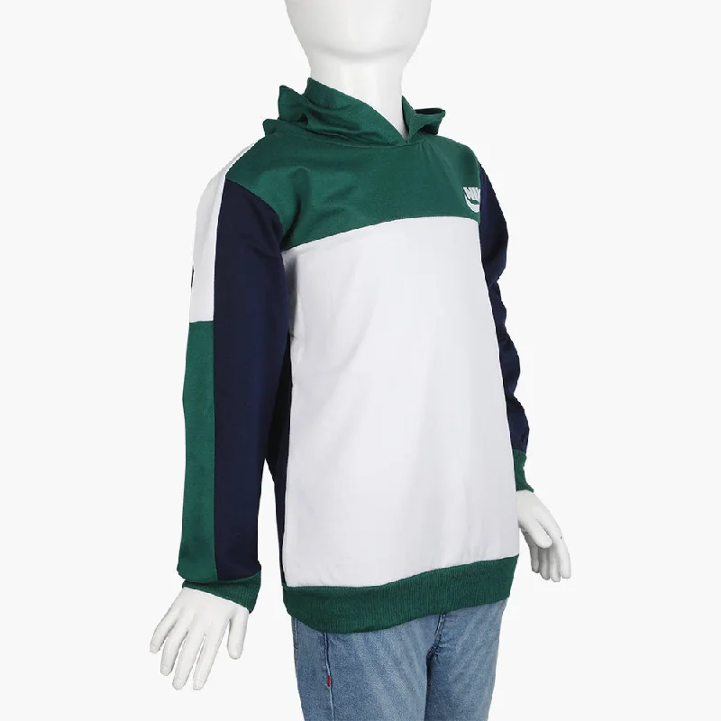 Boys Full Sleeves Hood T-Shirt - Dark Green