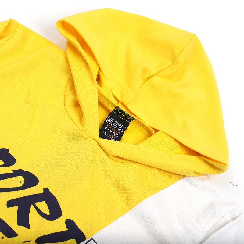 Boys Full Sleeves Hooded T-Shirt - Yellow