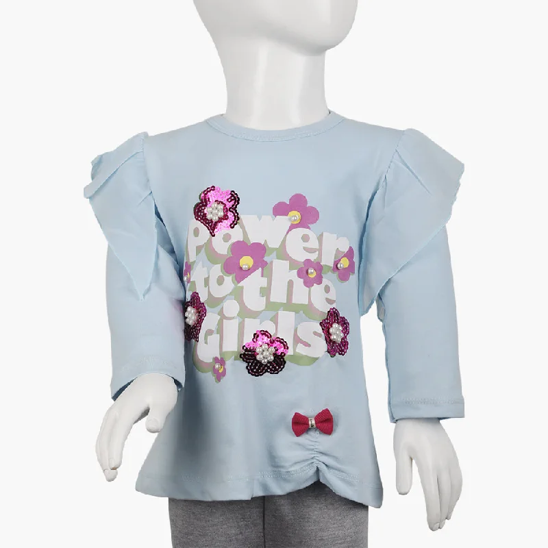 Girls Full Sleeves T-Shirt -  Blue