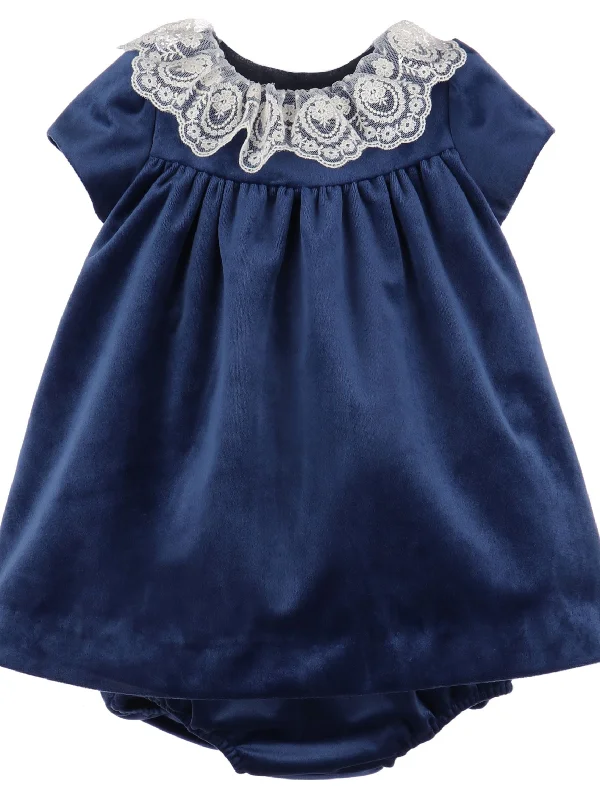 Deluxe Velvet Float Dress - Navy
