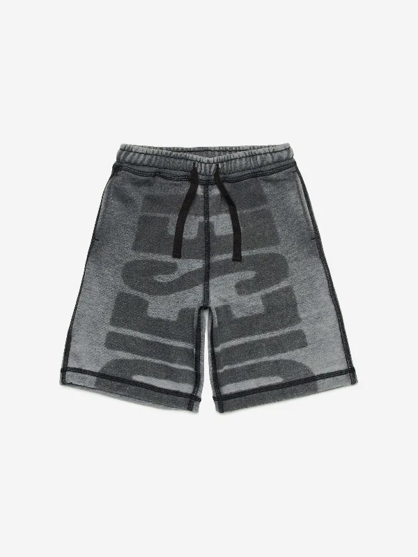Diesel Boys Logo Shorts in Grey