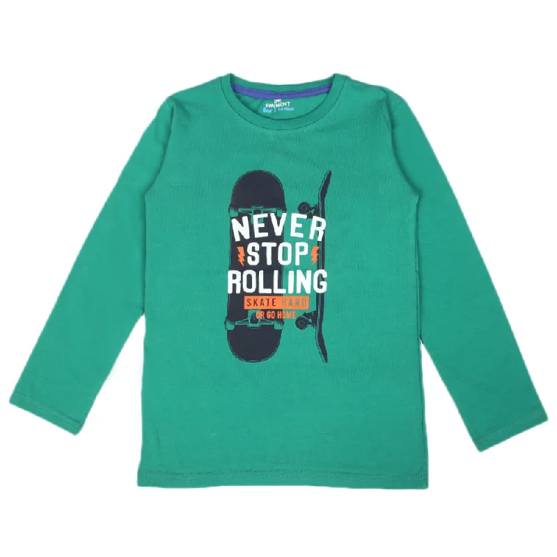 Eminent Boys Full Sleeves T-Shirt - Dark Green