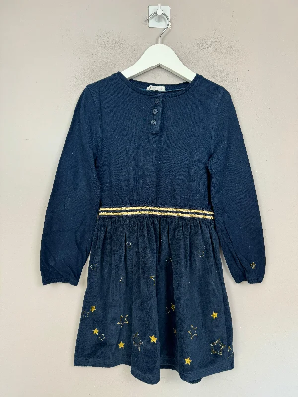 Fat Face Navy velvet dress 4-5y