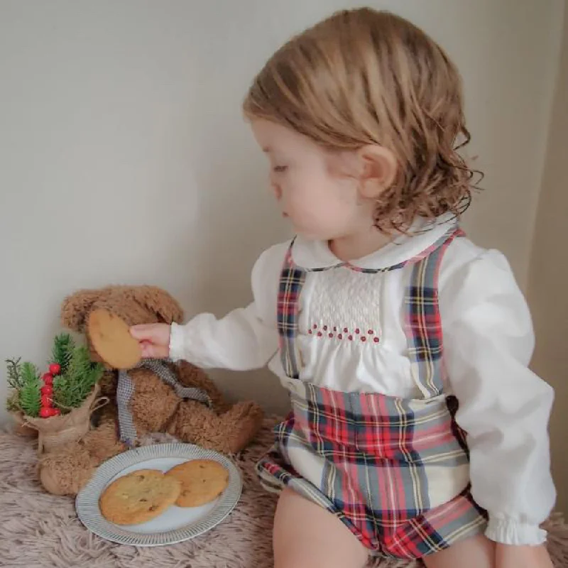 New In Christmas Fofettes Dungaree Short & Shirt Set