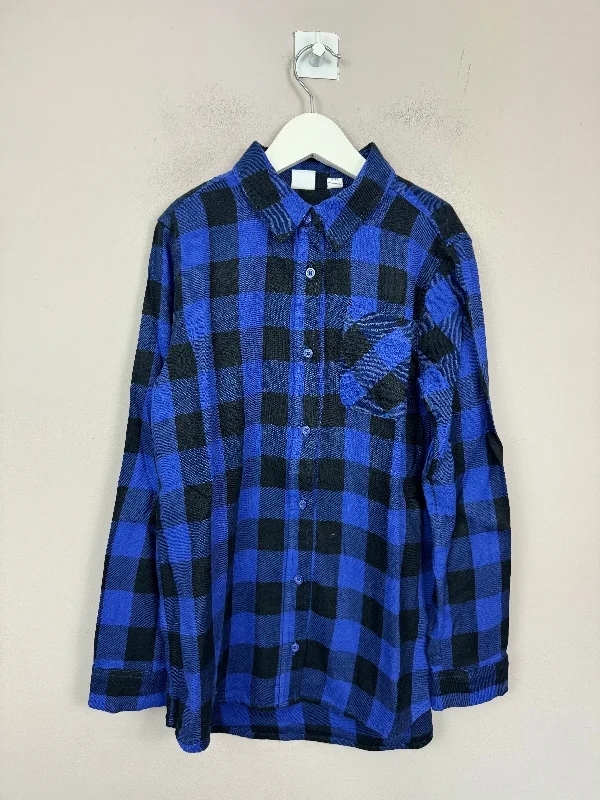 Gap blue black check shirt 10-11y