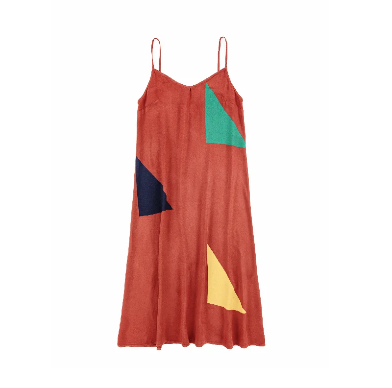 Geometric Sleeveless Flared Dress