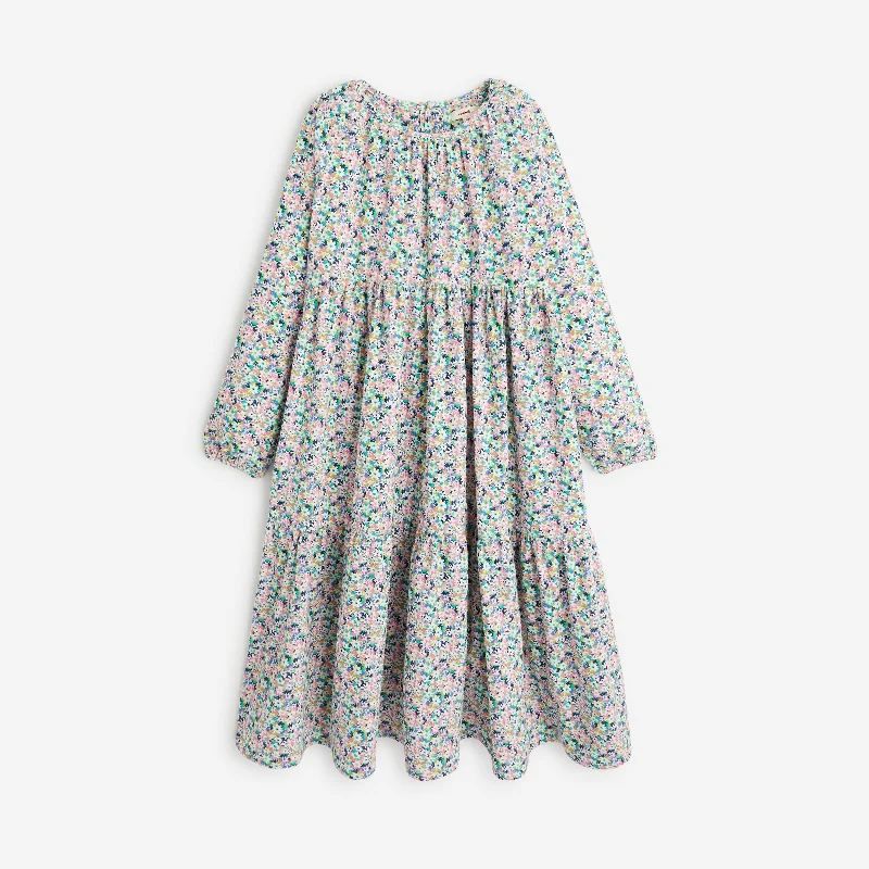 Girls' purple long sleeve dress