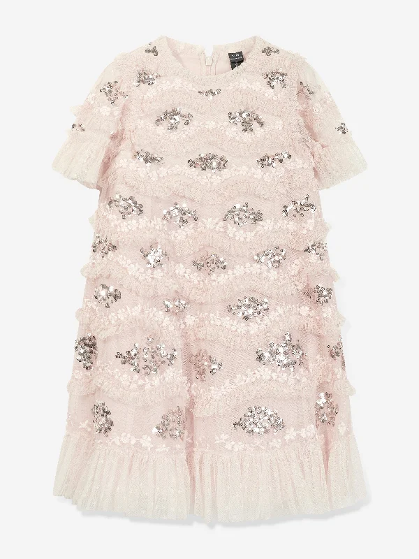 Girls Daisy Wave Dress in Pink