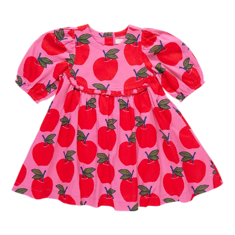 Girls Rowan Dress - Pink Apples