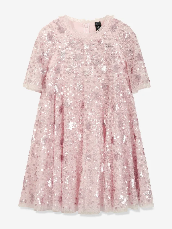 Girls Shooting Stars Dress in Pink