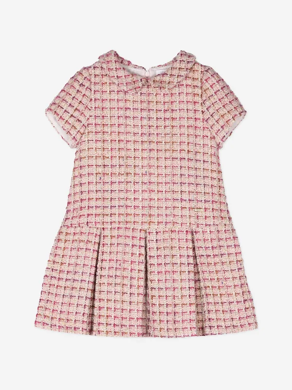 Patachou Girls Tweed Dress in Pink