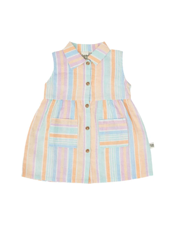 Goldie & Ace - Rudy Linen Dress Pastel Stripe