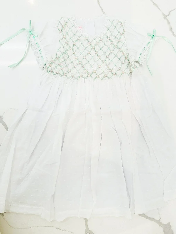 Heirloom Smocked Dress - White Swiss Dot