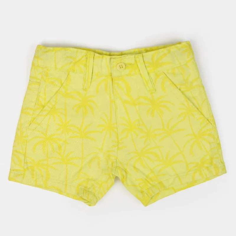 Infant Boys Cotton Short Palm Trees | Yellow