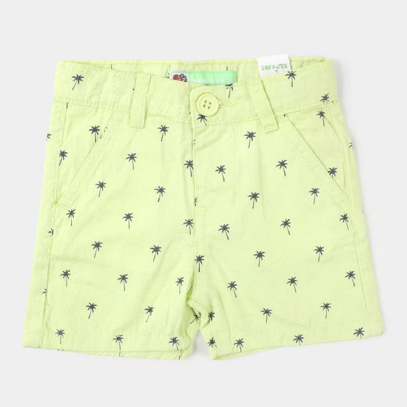 Infant Boys Cotton Short PalmTrees - Sunny Lime