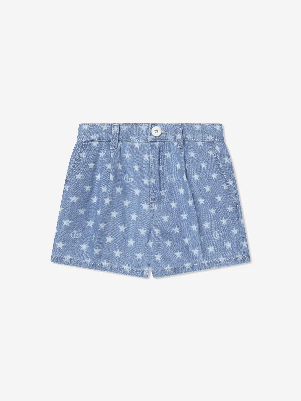 Gucci Kids Denim Shorts in Blue