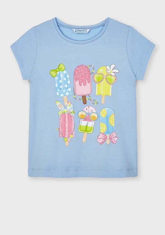 Mayoral Girls Lolly Print T-Shirt, Blue