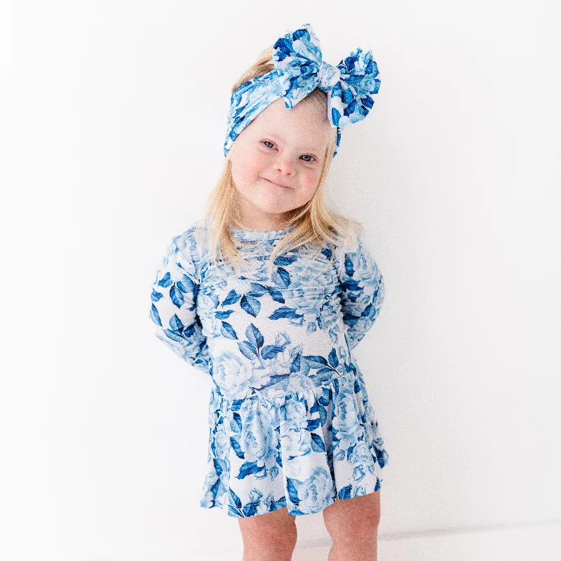 My Something Blue Ruffle Dress - Long Sleeves