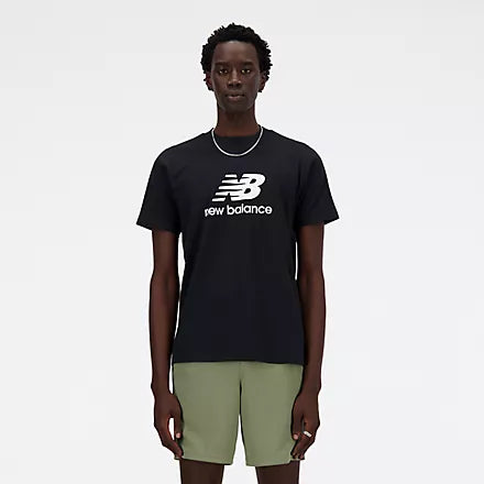 NEW BALANCE MEN'S ESSENTIALS LOGO BLACK TEE
