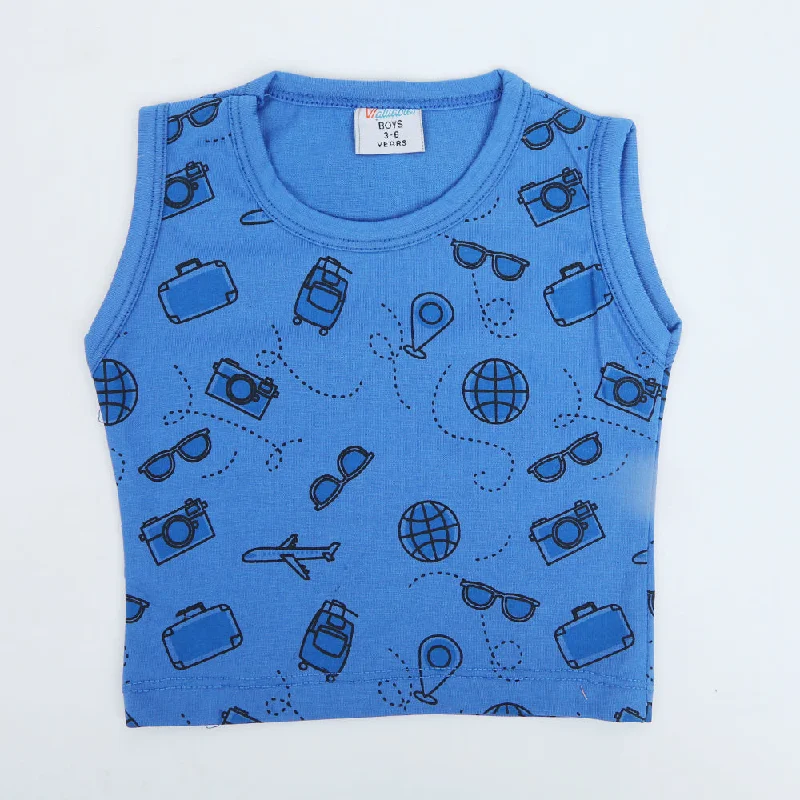 Newborn Boys Sando T-Shirt - Blue