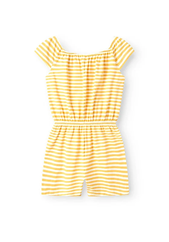 Name It Kid Girl Jinnia Cap Sleeve Floral Playsuit, Pale Marigold
