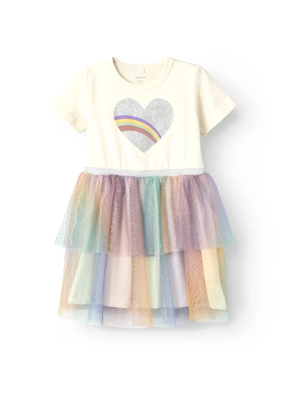 Name It Mini Girl Happi Short Sleeve Tutu Dress, Jet Stream
