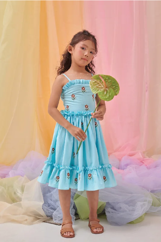 OPHELIA-  Flower Ruffled  Dress