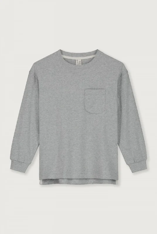 Oversized L/S Tee | Grey Melange