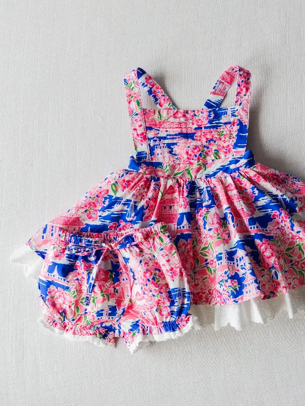 Pinafore Set - Floral Paradise