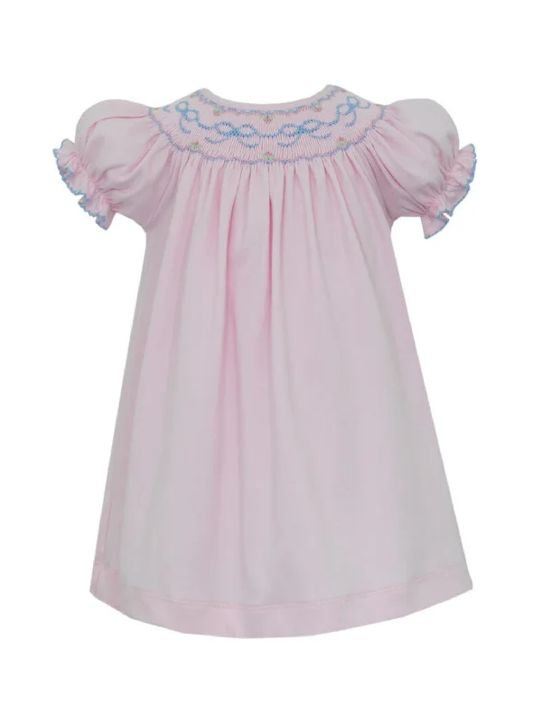 Blue Bows Smocked Dress