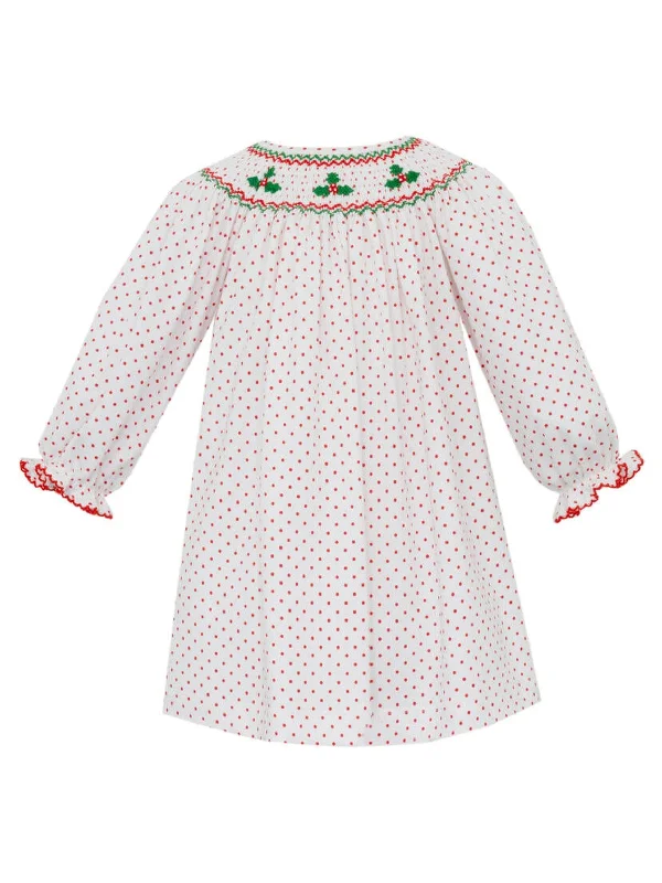 Red Dot Smocked Holly Dress