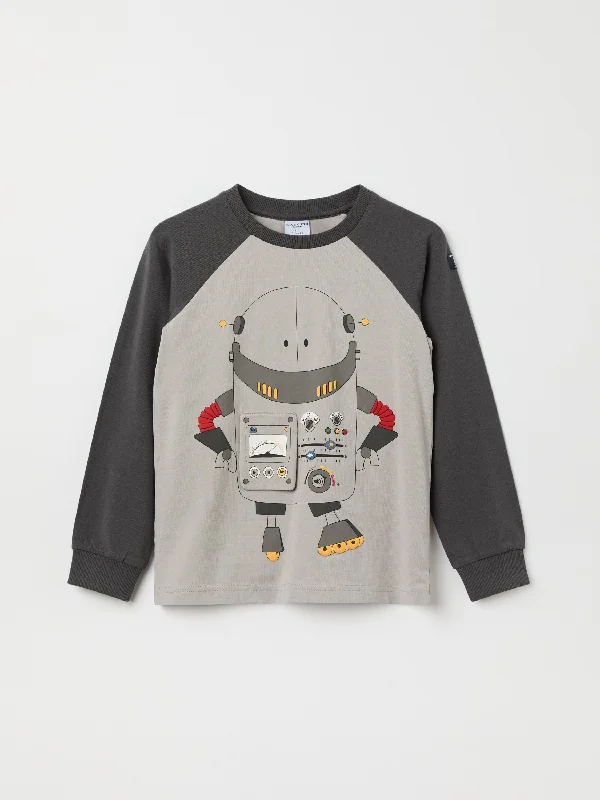 Robot Motif Kids Top