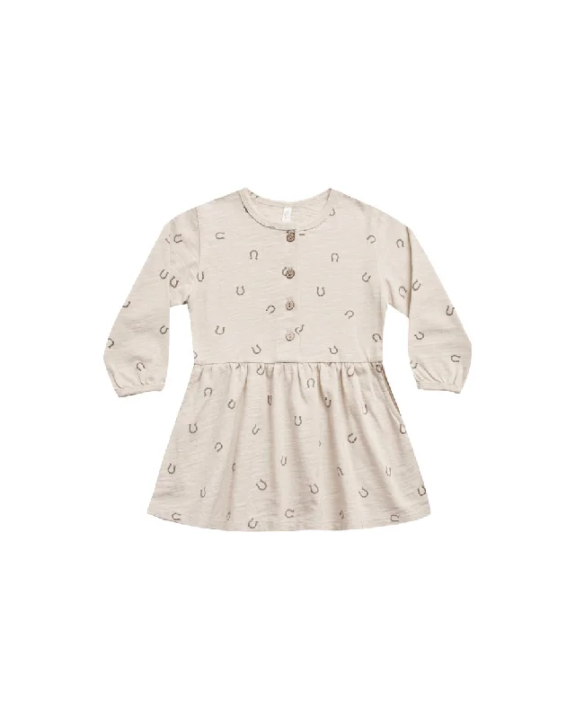 Rylee + Cru Button Up Jersey Dress - Horseshoes