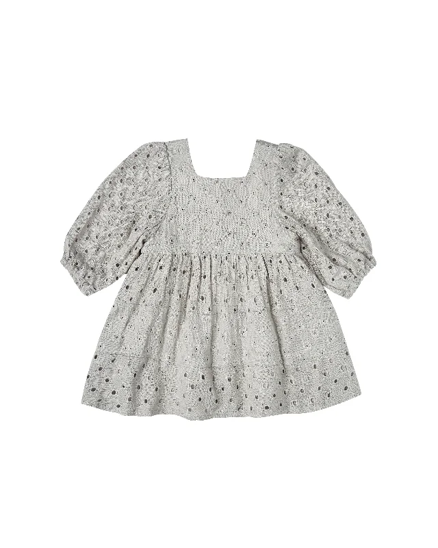 Rylee + Cru Gretta Babydoll Dress - Blue Fog