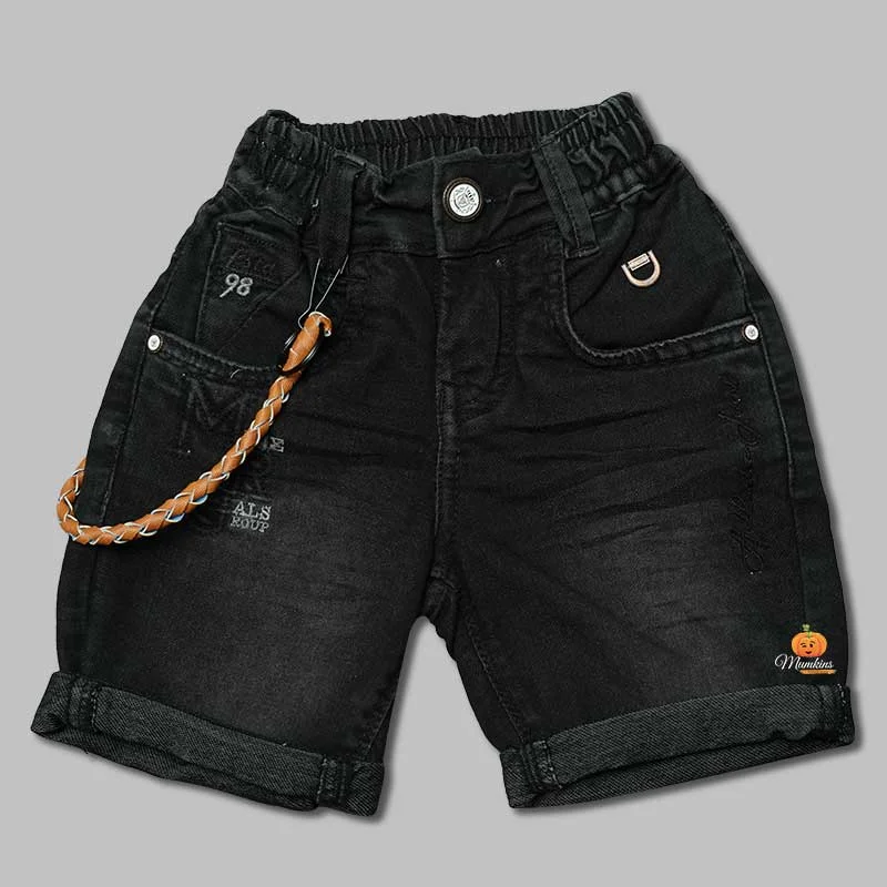 Solid Denim Shorts for Boys