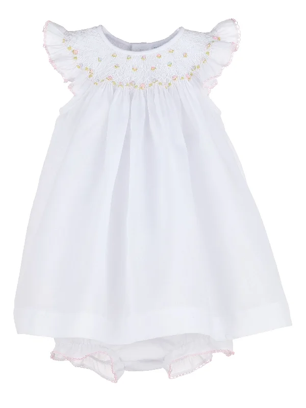 Smock Bullion Flowers Bishop - White