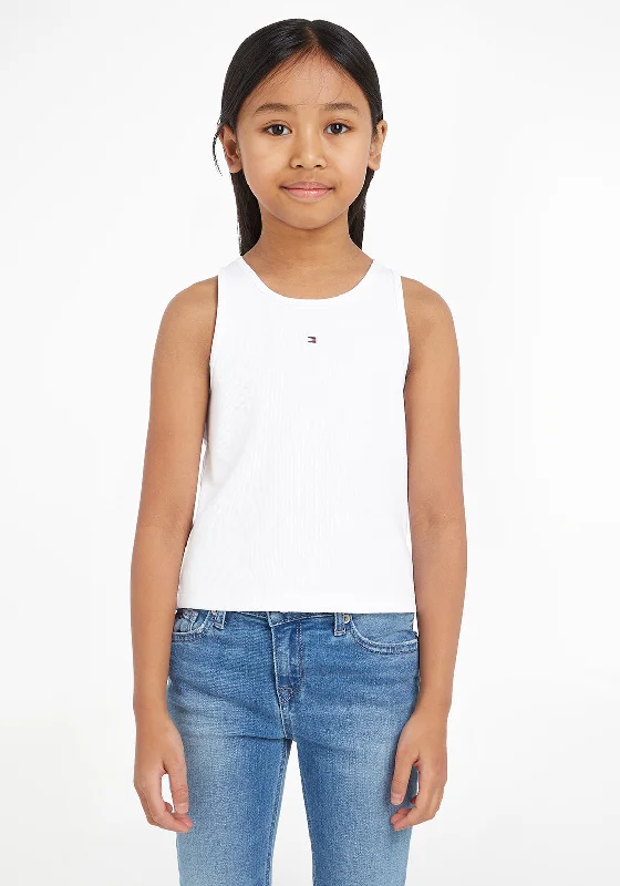 Tommy Hilfiger Girls  Essentials Rib Tank Top, White